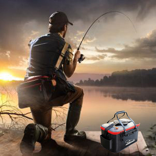 Cubeta De Pesca Funcional Plegable Para Peces Vivos