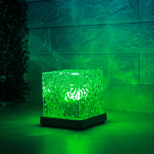 Luminária Noturna Sem Fio Cubo Waves Quarto Sala Decoração