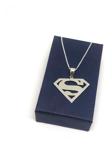 Collar De Superman Incluye Cadena En Plata Ley 925