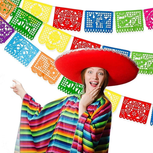 A Gift 6 Papel Picado Mexicano Plastico Boda Decorativos