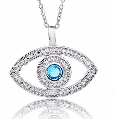 Collar Ojo Turco Azul Plata 925 Energía Suerte Protección 