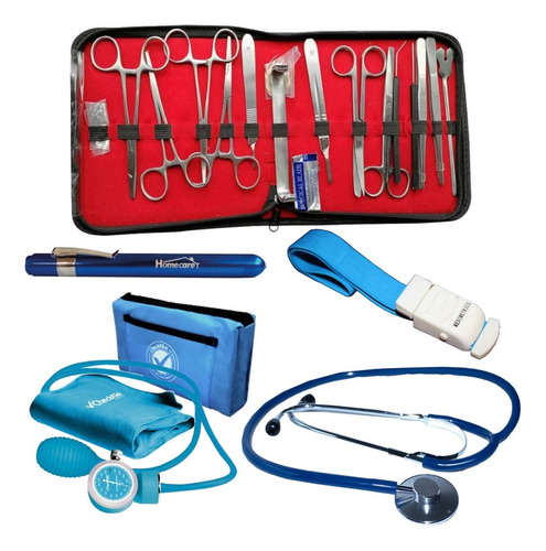 Kit Estudiante Medicina Enfermería Accesorios Azul