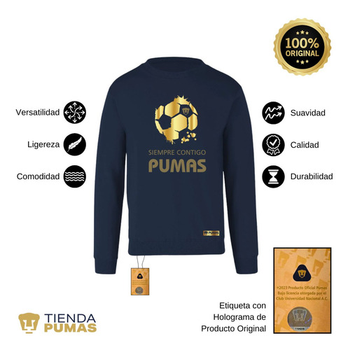 Sudadera Para Hombre Pumas Unam Ed Lmt 2 Siempre Contigo