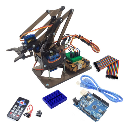 Brazo Robotico Mearm Kit Control Remoto + Arduino Uno-negro
