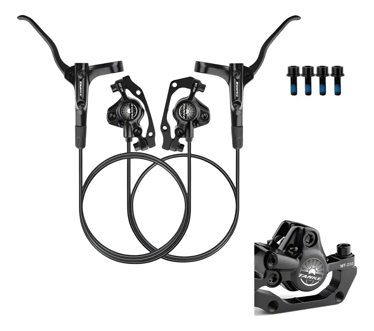 Kit de Frenos Bicicleta Bici Aluminio Ferroso Tanke Mt200 color negro