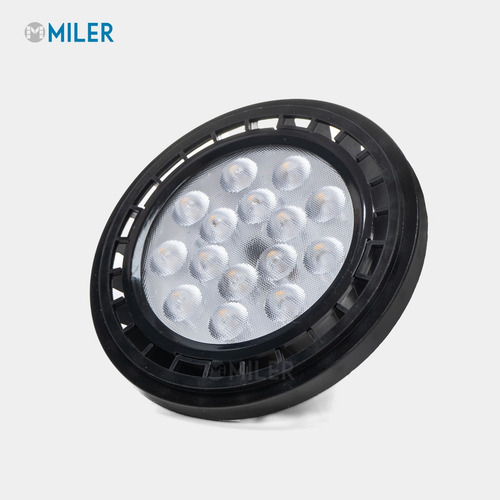 Lampara Led Ar111 13w Negra Luz Fria Alic Luz Blanco Frío