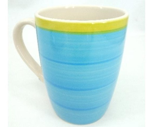 Taza De Cerámica D6-84752 Turqueza Con Verde 