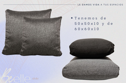 Almohadón Chenille Antidesgarro Sillón Algarrobo 50x50x10 Cm Gris Oscuro Chenille Antidesgarro