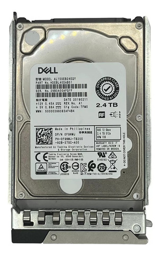 Hd Servidor Dell 2.4tb Sas 12gbs 10k 2,5 F9nwj Al15seb24eqy Cor Prateado