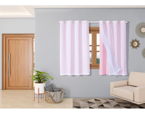 Cortina Classic 2,80 X 1,60 Sala Quarto Janela Cozinha Rosa