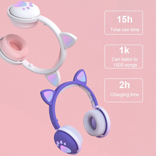 Auricular Bluetooth Micrófono Con Oreja De Gato