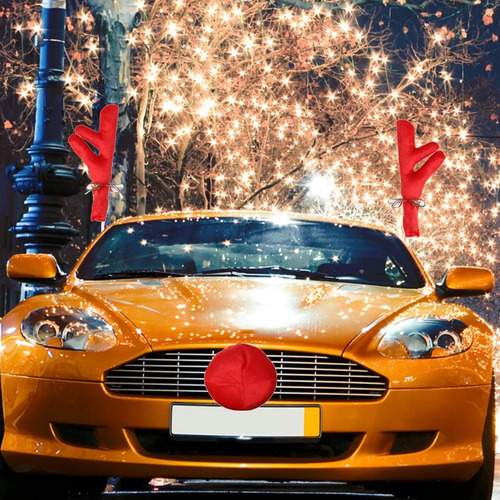 Decoraciones Navideñas Con Cuernos De Reno Para Automóviles