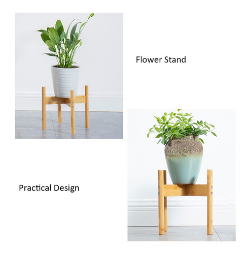 Imagen 4 de 9 de Estante De Madera De Bambú Para Plantas.