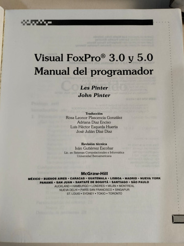 Visual Foxpro Manual De Programación - L. Pinter / J. Pinter (Usado)