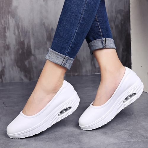 Zapatos De Cuero Suave De Mujer Calzado De Enfermera