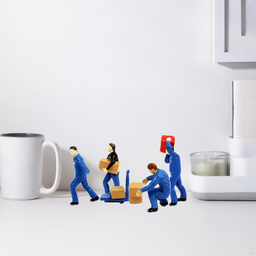 4 Piezas, Modelo A Escala 1/64, Escenas En Miniatura Azul