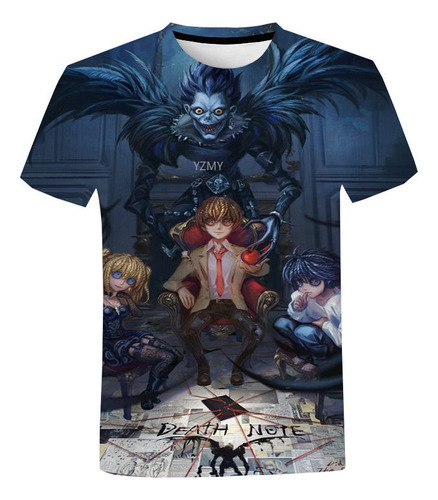 Camiseta Con Estampado Anime Japonés Death Note 3d
