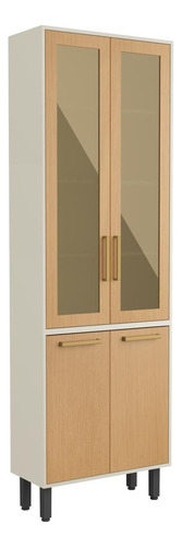Cozinha Completa 3 Gav Nogal Dourado Bossa Nova Bertolini Cor Nogal Dourado/branco