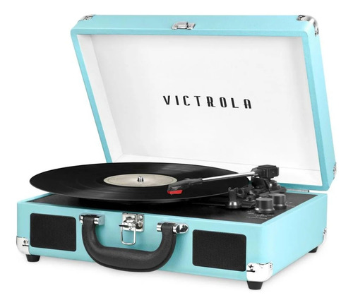 Tocadiscos Con Altavoces Victrola 3 Velocidades Bluetooth Color Turquesa