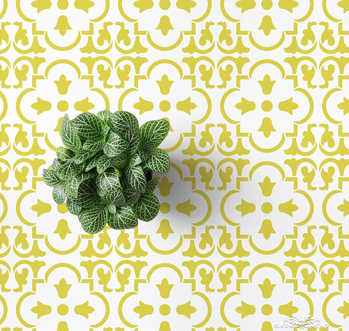 Imagen 2 de 8 de Stencil Mosaico Sc Plantilla Decorativa Reusable Para Pintar