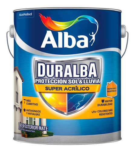 Duralba Latex Exterior Acrilico Antialga Funguicida 4lt Rex