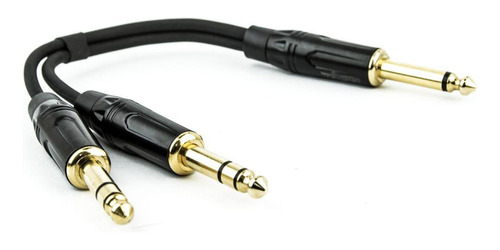 Cabo P10 Mono Para 2 P10 Estereo - 20 Cm