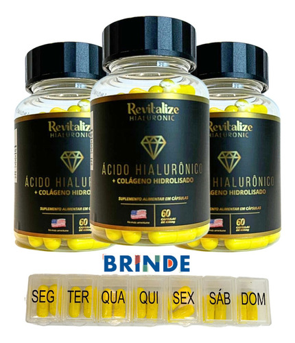 Kit de 3 frascos de ácido hialurónico americano más colágeno + que aporta un sabor sin sabor