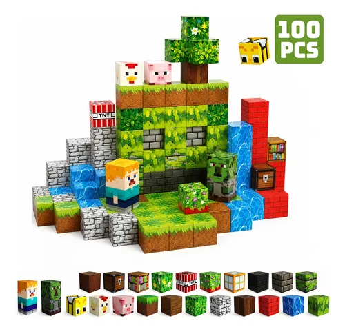 Kit De Blocos De Montar Magnéticos Infantil 100 Ou 200 Peças