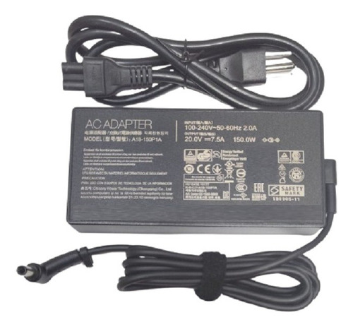 Cargador 150w 6.0*3.7mm Para Notebook Asus Rog Strix G512 Li Negro