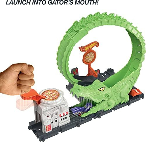 Hot Wheels Toy Car Track Set Gator Loop Attack Playset En Pi
