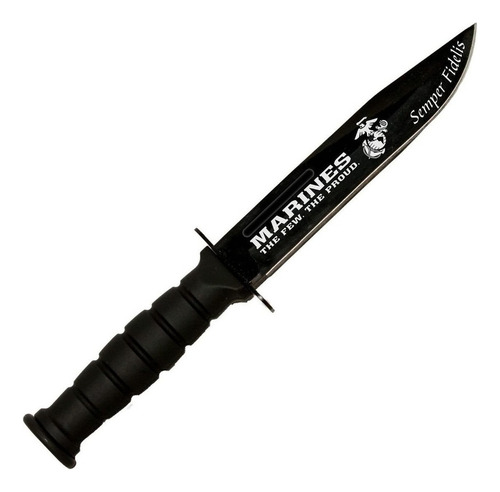Cuchillo De Hoja Fija Negro, Pequeno De Combate | Usmc