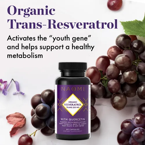 Suplemento Naomi Organic Trans Resveratrol 250 Mg Con Querce