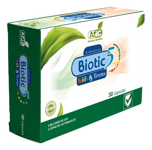 Biotic 5 Kids Niños Probióticos 30 Capsulas Anc. Agronewen Sabor S/s