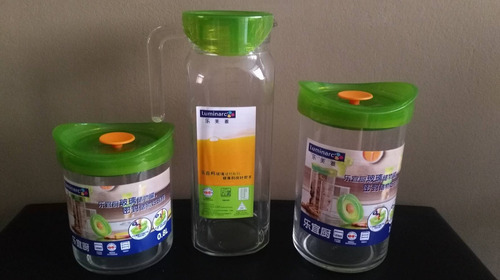 Imagen 4 de 8 de Set De Jarra Con Canister De Vidrio Luminarc Oferta