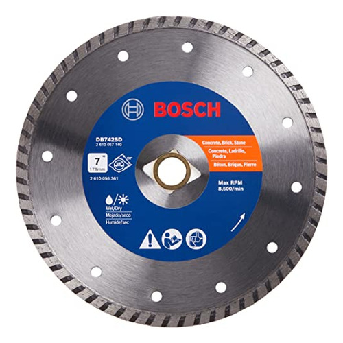 Cuchilla De Diamante Bosch Db742sd Turbo Rim De 7 Pulgadas (