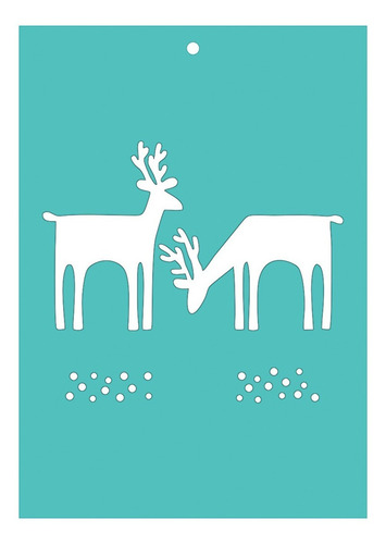 Imagen 2 de 3 de Stencil Navidad Laura Craft Set Ciervos Noel