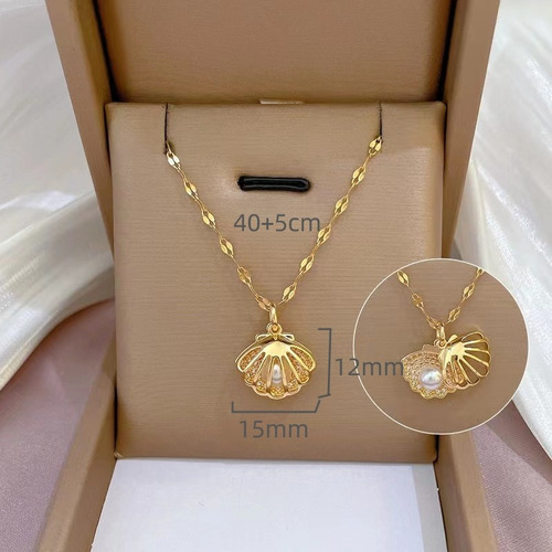 N Collar Conchas Perlas Dije Openable, Joyeria De Lujo Mujer