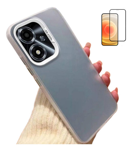 Funda Para Xiaomi Poco M6 Pro Plus Hengli Color Silver+mica
