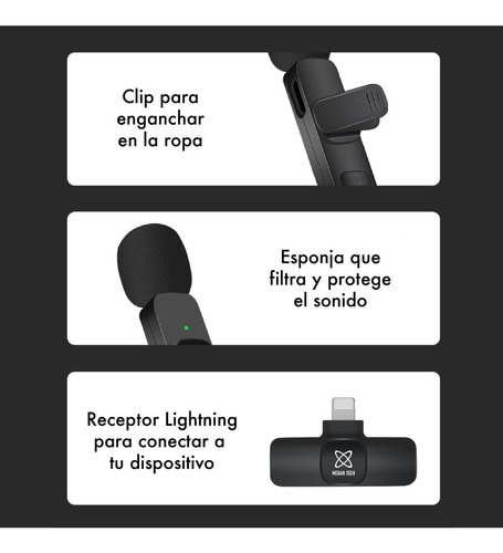 Microfono Corbatero Inalambrico 2 Mic Compatible iPhone