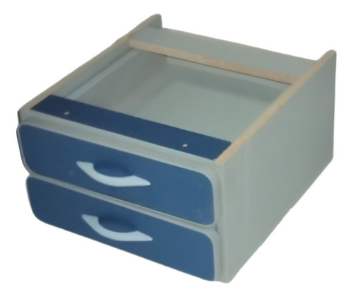 Gaveteiro Para Mesa Escritório 2 Gavetas Com Chave Cor Azul