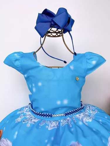 VESTIDO TEMÁTICO FROZEN COM TIARA