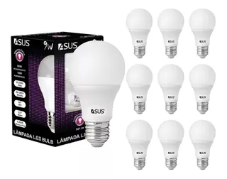 Kit 10 Lâmpada Led 9w Bulbo Soquete E27 Bivolt Casa Comércio