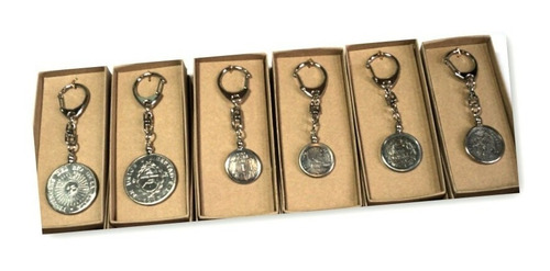 Llavero Simil Moneda - Efecto Plata Antigua - Consistente Y De Excelente Calidad