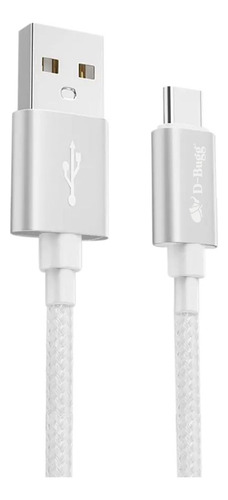 Cable Usb A A Tipo C Trenzado Reforzado Carga Rápida 1 Metro Blanco