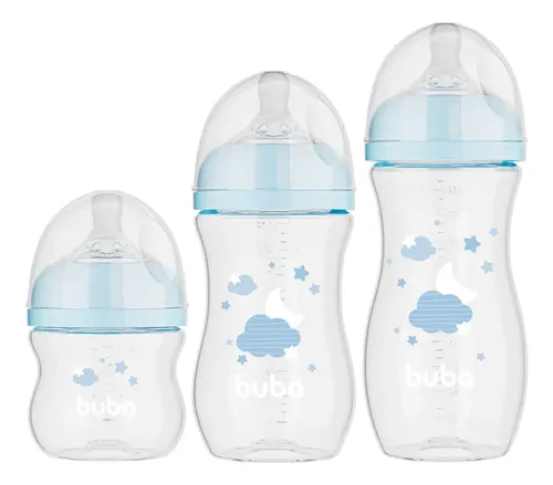 Mamadeira Buba Kit 3 Easy Flow Azul