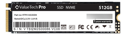 Disco Duro Ssd 512gb M.2 Nvme 2280 Valuetech Solido