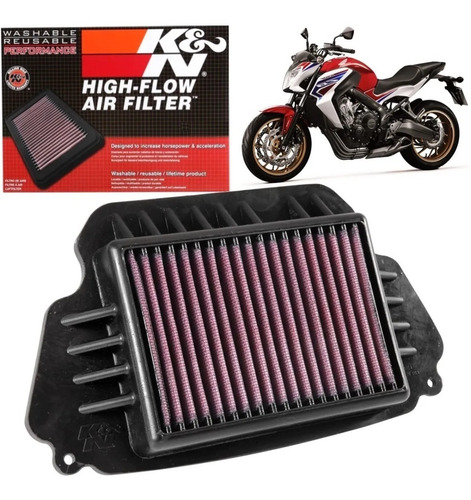 Imagem 2 de 7 de Filtro De Ar K&n Honda Cb 650f/cbr 650f 14/18 Ha6414