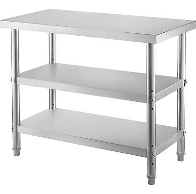Vevor Stainless Steel Work Prep Table 48 X14 With Under Zzi