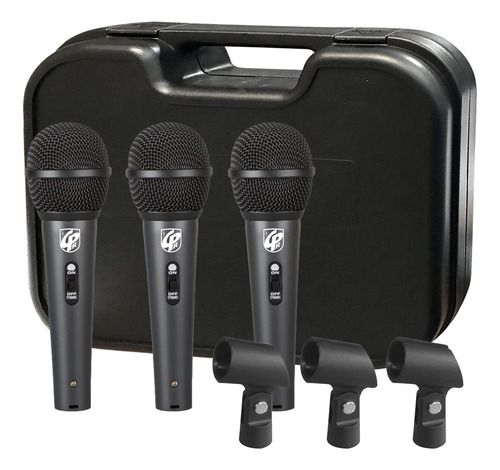 Set De 3 Microfonos Vocales + 3 Porta Microfonos Cipriani