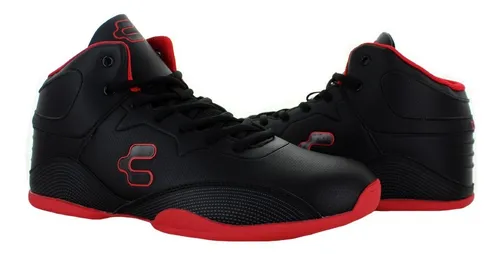 Charly Tenis Bota Basketball Polipiel Negro Rojo Hombre 8202